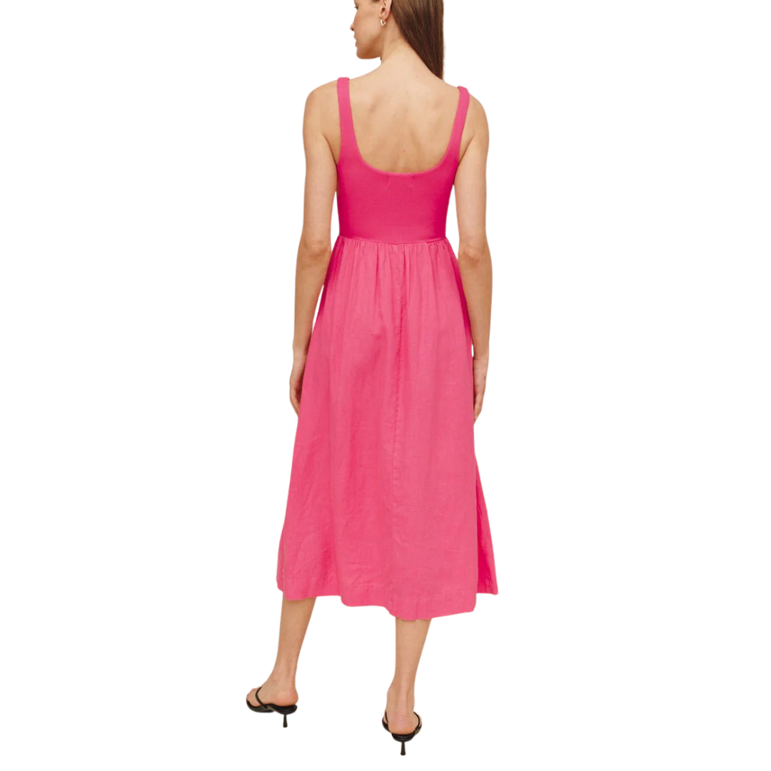 SLEEVELESS KNIT COMBO DRESS HIBISCUS