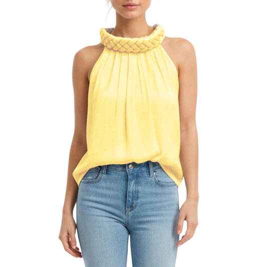 LANA BRAID TANK PALE BANANA