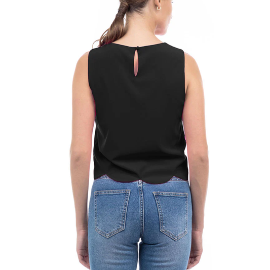 EMMY SCALLOPED HEM TOP BLACK