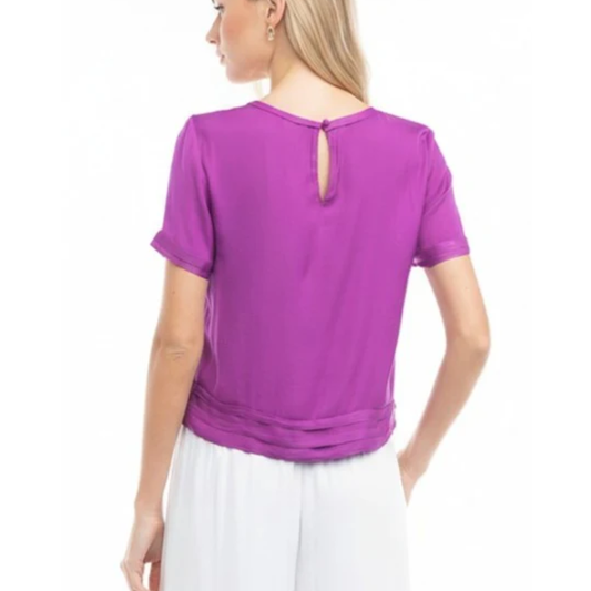 LISI CROPPED TRIM TOP VIOLA