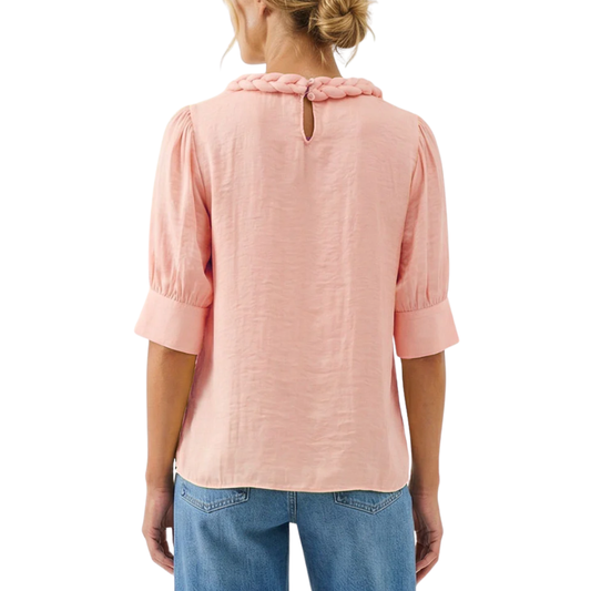 EMMA BRAIDED NECK BLOUSE ENGLISH ROSE