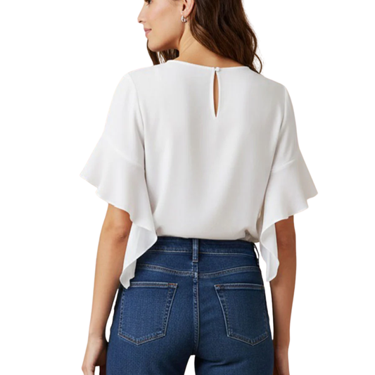 LUCY BELL SLEEVE BLOUSE OFF WHITE