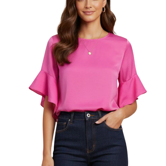 LUCY BELL SLEEVE BLOUSE BUBBLE GUM