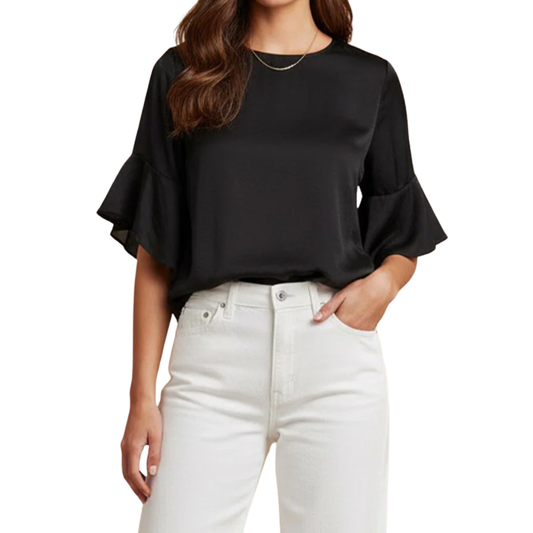 LUCY BELL SLEEVE BLOUSE BLACK
