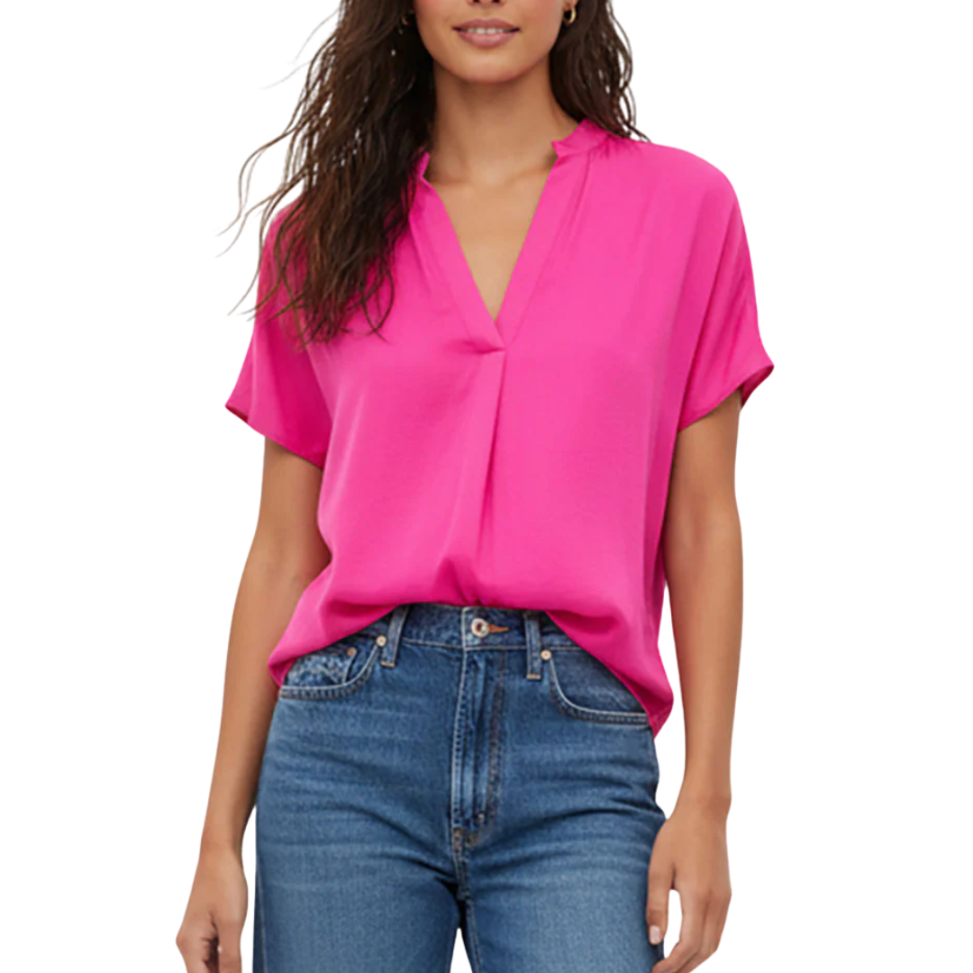 DROP SHOULDER BLOUSE HOT PINK
