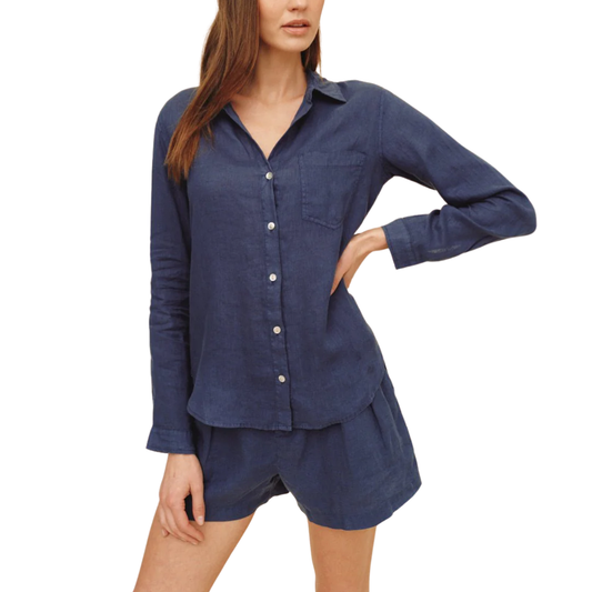 LONG SLEEVE POCKET BUTTON DOWN MIDNIGHT SURF