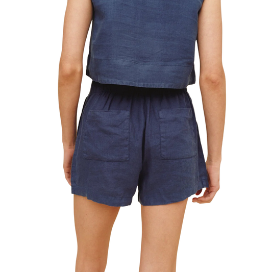DOUBLE PLEAT SHORT MIDNIGHT SURF