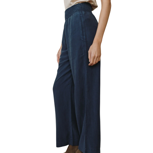 SMOCKED WAIST WIDE LEG PANT ENDLESS SEA