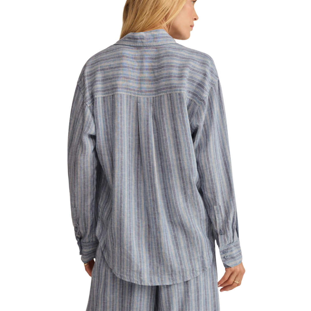 THE PERFECT STRIPED BUTTON UP INDIGO