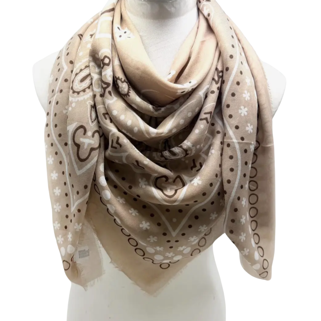 COLETTE BANDANA SCARF BEIGE