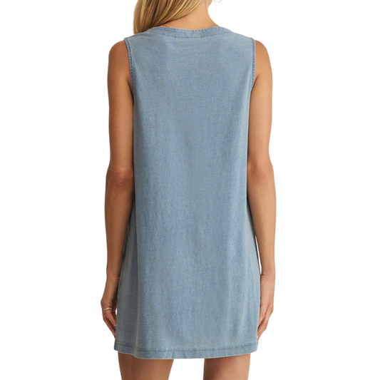 SOLACE DENIM MINI DRESS OCEAN AIR INDIGO