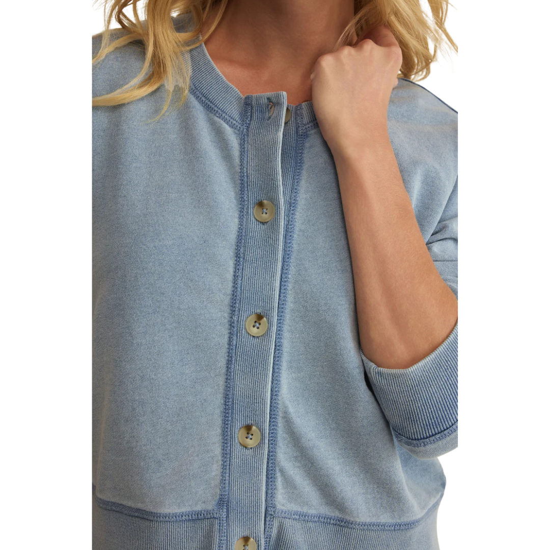 DAILY KNIT DENIM CARDIGAN OCEAN AIR INDIGIO