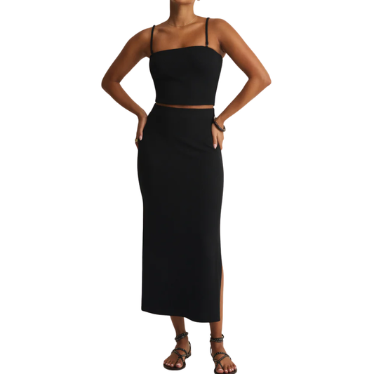 AINSLIE MIDI SKIRT BLACK