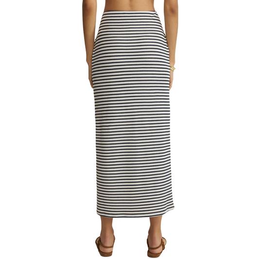 AINSLIE STRIPE MIDI SKIRT ECLIPSE