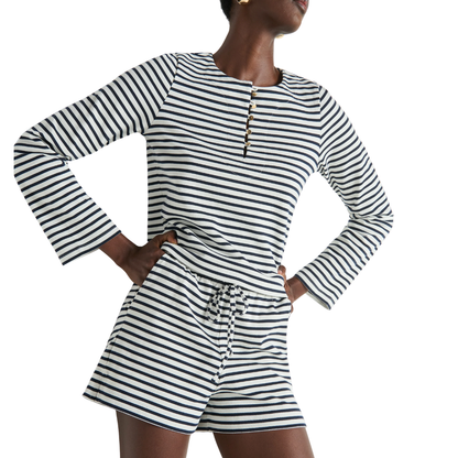 STACEY SHORT NAVY BRETON STRIPE