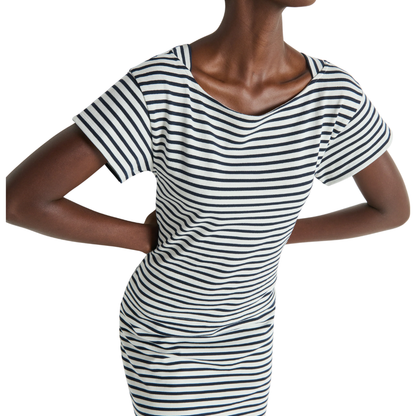 ROSIE MINI DRESS NAVY BRETON STRIPE