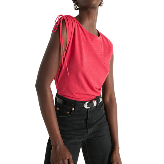 JULIE SHOULDER TOP HEARTBEAT RED