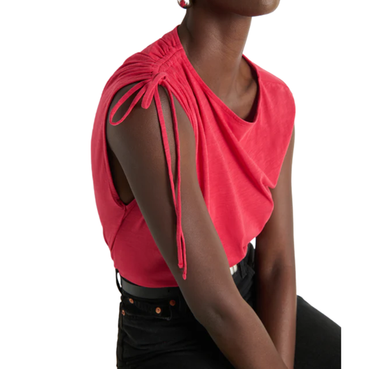 JULIE SHOULDER TOP HEARTBEAT RED