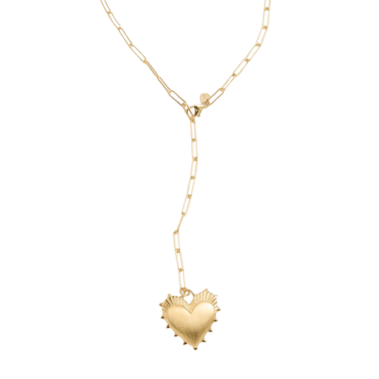 LONG LINK LARIAT - HEART OF GOLD