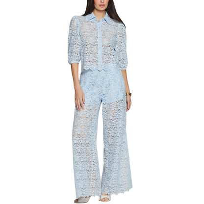 TAMMY TWO TONE LACE SHIRT LIGHT BLUE