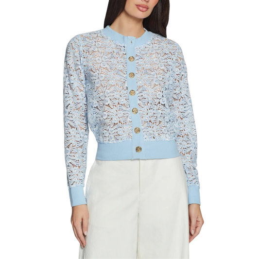 ERIN EMBROIDERED CARDIGAN LIGHT BLUE