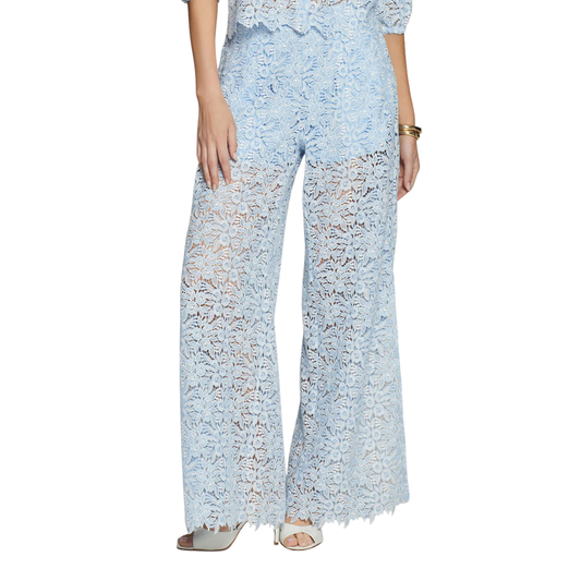 FIFI TWO TONE LACE PANTS LIGHT BLUE