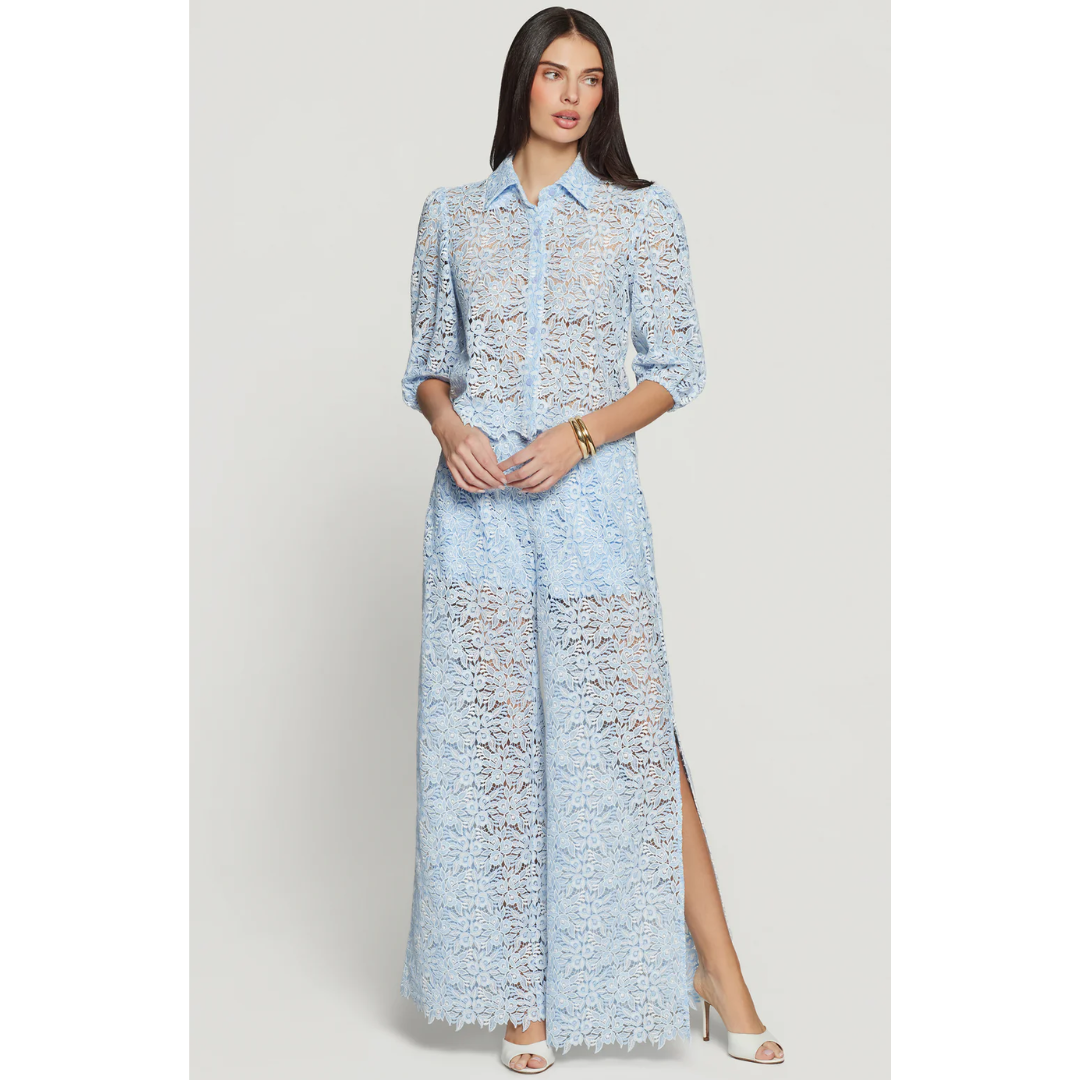 FIFI TWO TONE LACE PANTS LIGHT BLUE