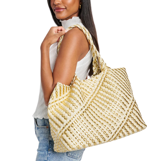 SOLANA WOVEN TOTE GOLD