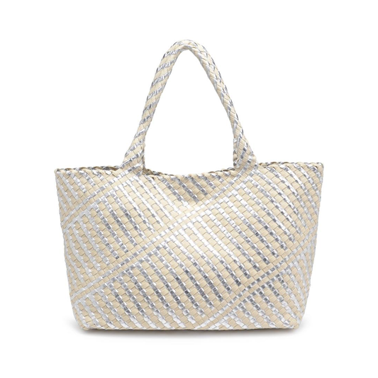SOLANA WOVEN TOTE SILVER