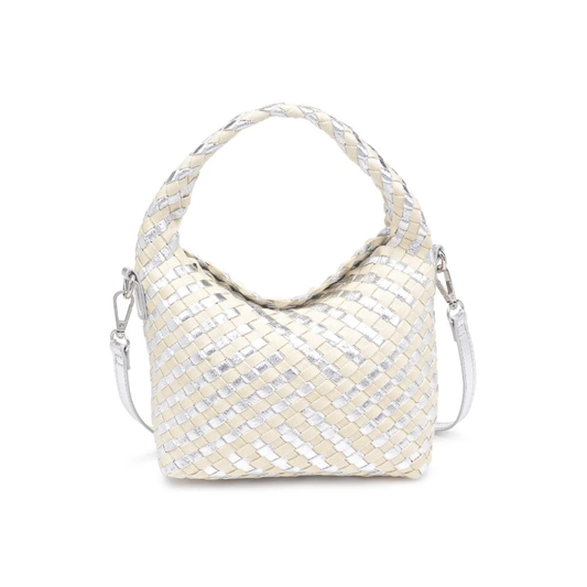 JESSAMINE WOVEN CROSSBODY SILVER