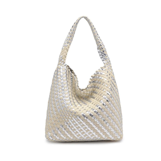 ELLERY MIXED WOVEN HOBO SILVER