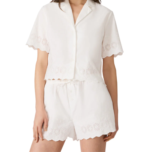 SANDRA EMBROIDERED TOP WHITE