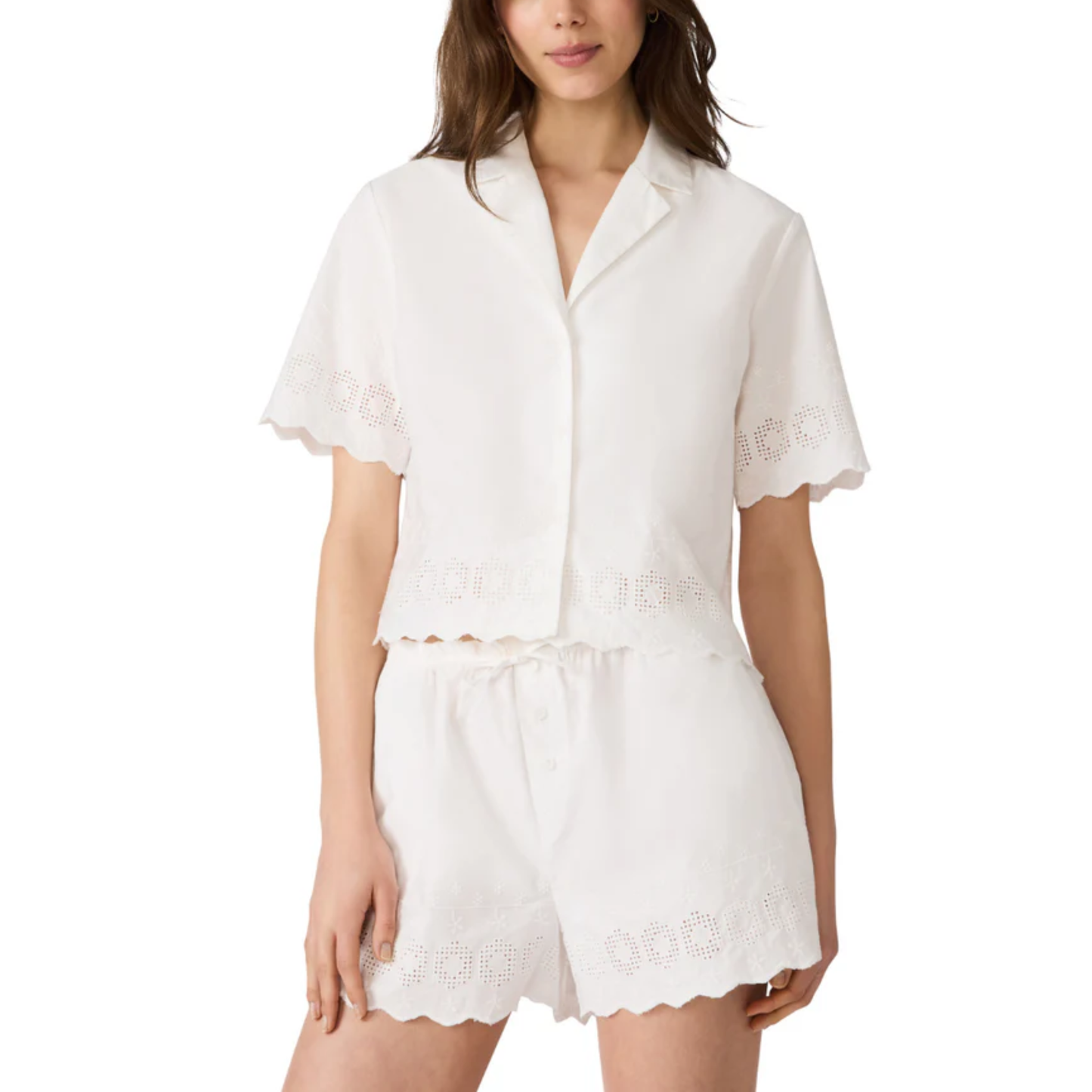 SANDRA EMBROIDERED TOP WHITE