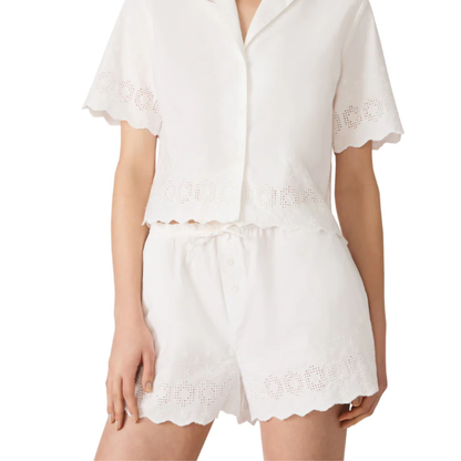SANDRA EMBROIDERED SHORT WHITE
