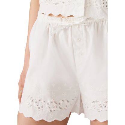 SANDRA EMBROIDERED SHORT WHITE