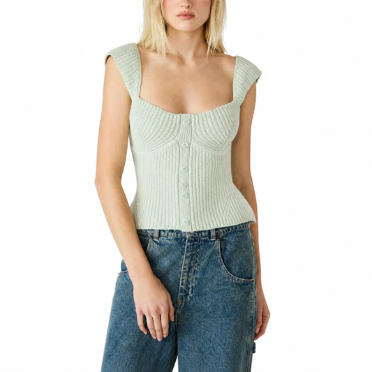 PRESLEE SWEATER TOP POWDER