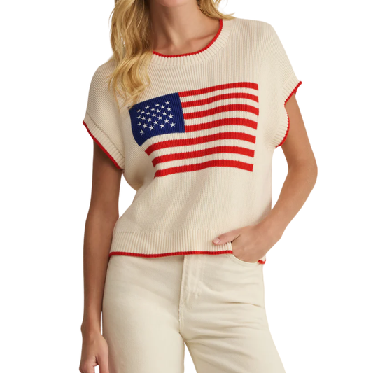 SLEEVELESS PATRIOT SWEATER CLOUD