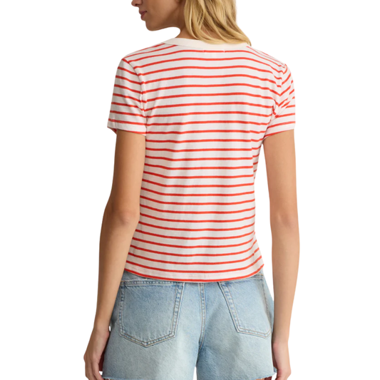 JUNIE STRIPED TEE LYCHEE