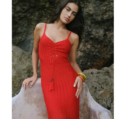 SUNDA CROCHET MIDI DRESS LYCHEE