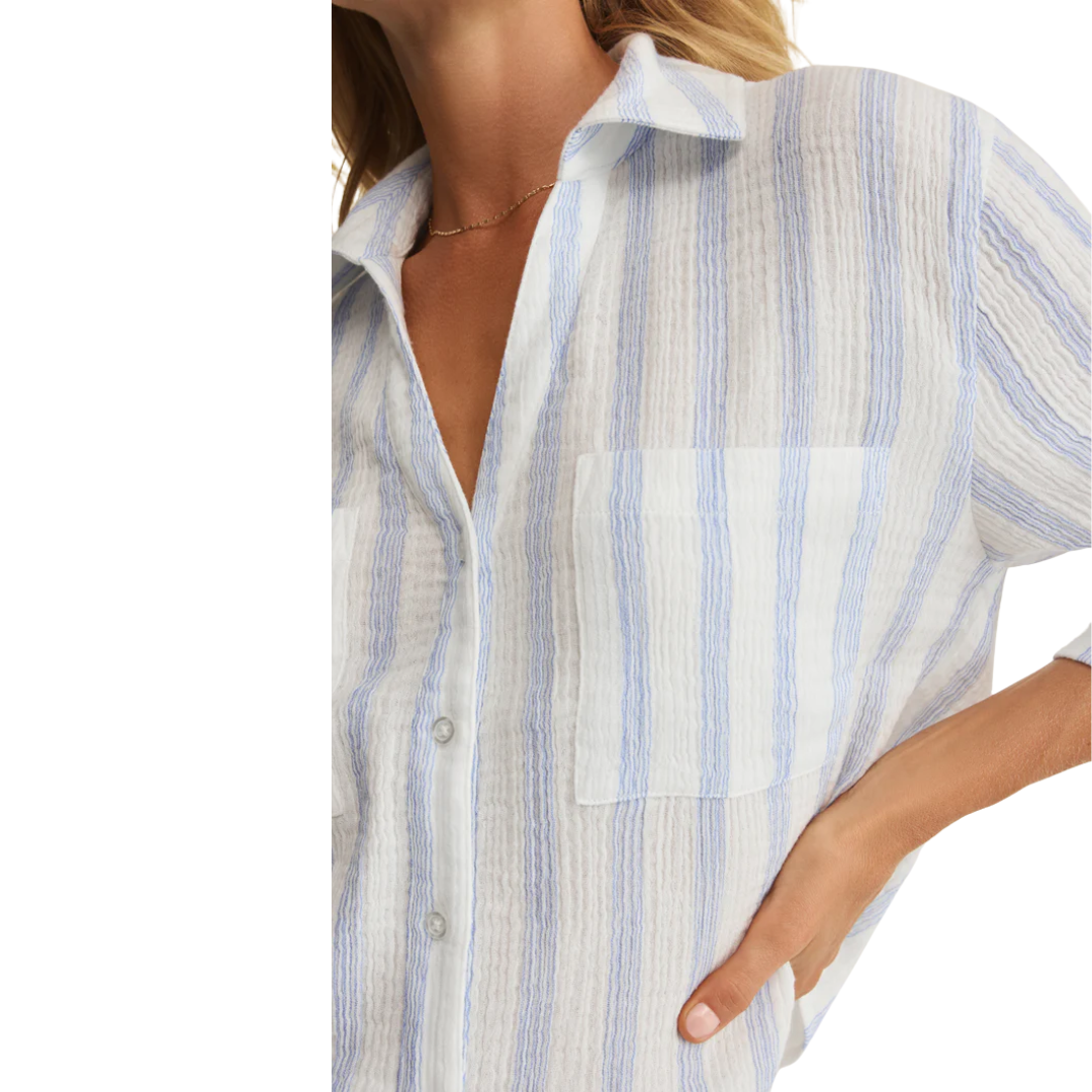 HELENA STRIPED SHIRT SEA SALT