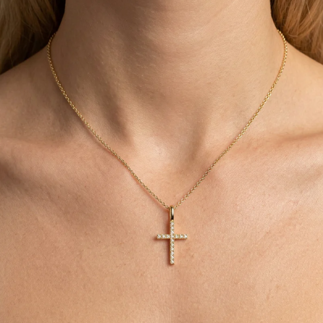 BELIEVE CROSS PENDANT NECKLACE