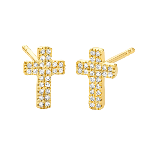 SMALL CROSS STUD EARRINGS