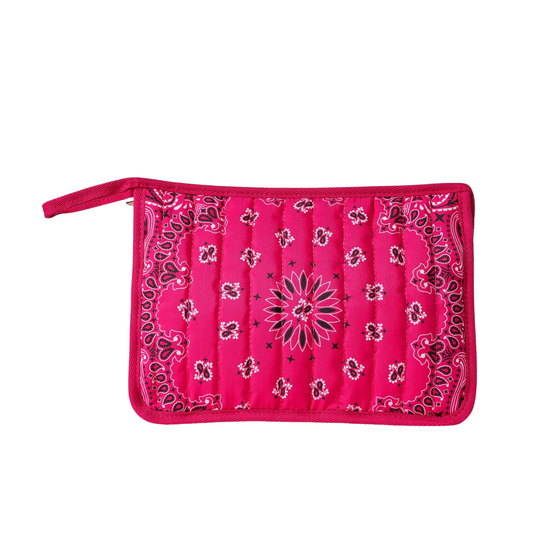 BEAU BANDANA POUCH HOT PINK