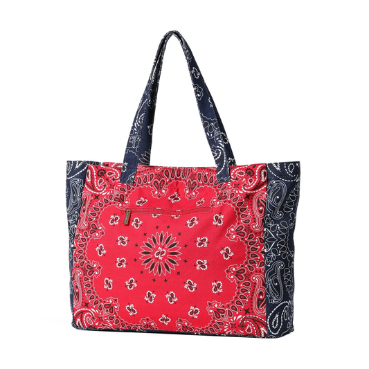 BAILEY BANDANA TOTE RED/NAVY