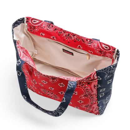 BAILEY BANDANA TOTE RED/NAVY