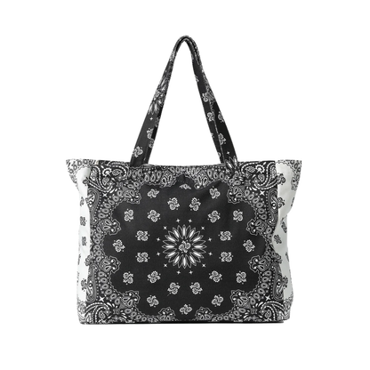BAILEY BANDANA TOTE BLACK/WHITE
