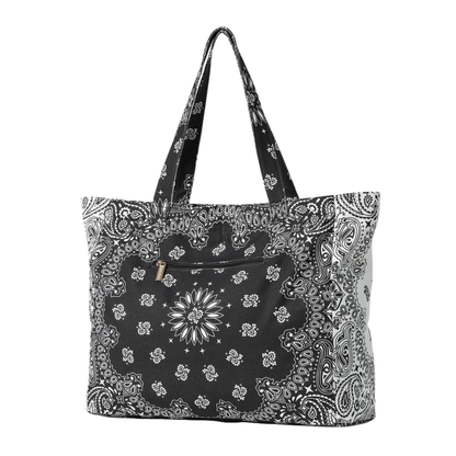 BAILEY BANDANA TOTE BLACK/WHITE