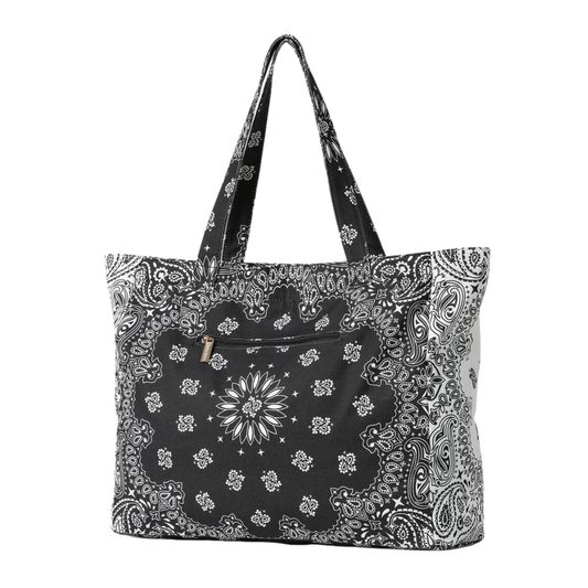 BAILEY BANDANA TOTE BLACK/WHITE