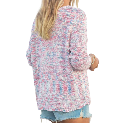 MARTA VNECK COTTON SWEATER AMERICANA