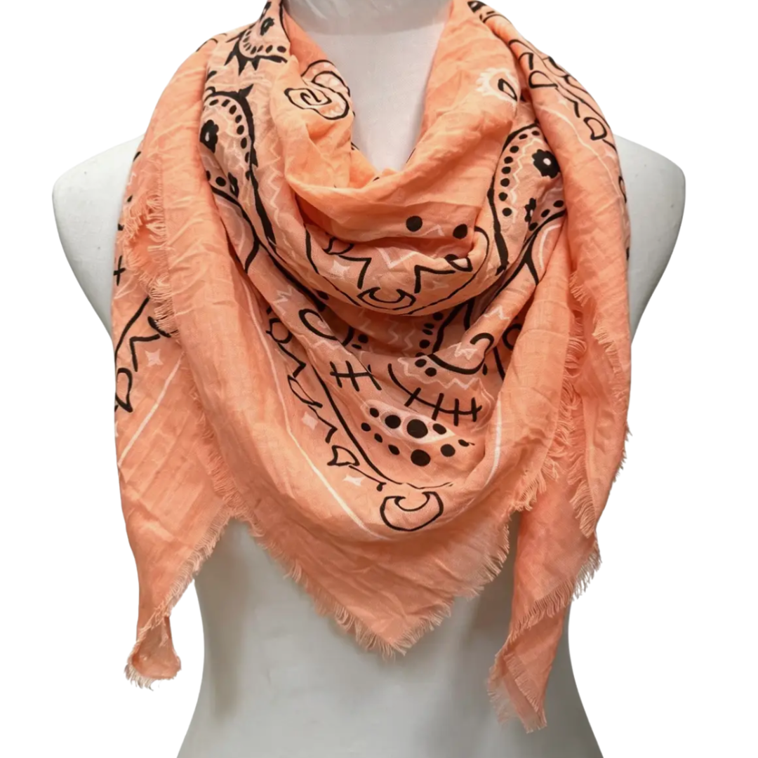 ELOISE BANDANA SCARF SALMON